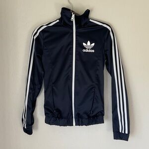 Adidas Dark Blue Jacket with White Accents